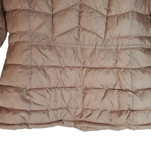 Ci Sono Full Zip Winter Packable Quilted Lined Puffer Jacket Coat Taupe Large - Picture 6 of 11